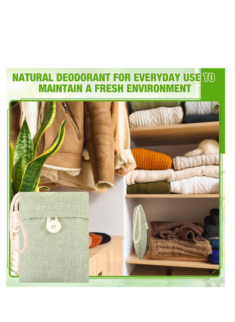 SYOSI - Bamboo Charcoal Air Purifying Bag, Activated Charcoal Bags Odor Absorber, Hanging Handles, Natural Car Air Freshener, Shoe Deodorizer, Odor Eliminators for Home, Pets, Closet (Green) (16 Pack) - Image 1