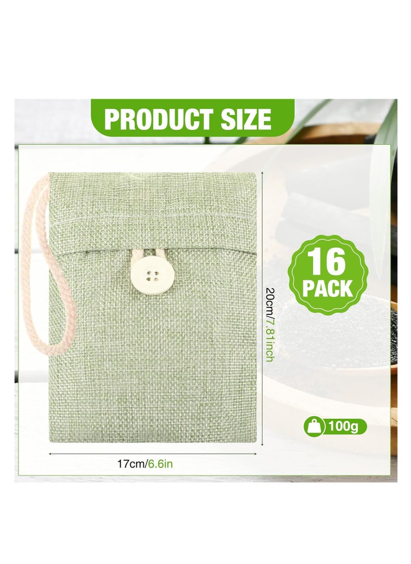 SYOSI - Bamboo Charcoal Air Purifying Bag, Activated Charcoal Bags Odor Absorber, Hanging Handles, Natural Car Air Freshener, Shoe Deodorizer, Odor Eliminators for Home, Pets, Closet (Green) (16 Pack) - Image 1