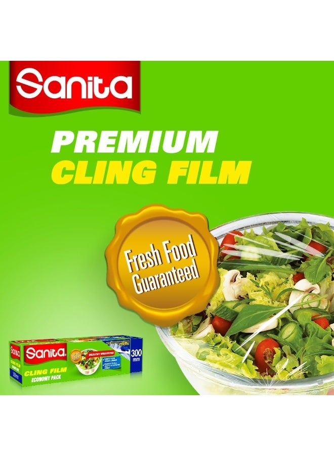 سانيتا نايلون تغليف لاصق لحفظ الأطعمة عالي الجودة، عبوة اقتصادية، مع قاطع النايلون، 300مم* 200متر - Image 5