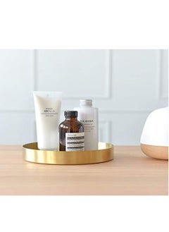 RATSAW 22cm Decorative Metal Gold Round Storage Organizer Tray for Jewelry Kitchen Tableware Toiletries  - Image 5