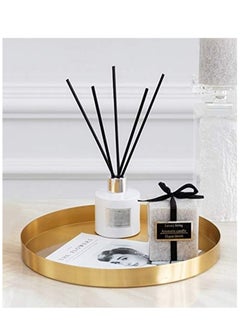 RATSAW 22cm Decorative Metal Gold Round Storage Organizer Tray for Jewelry Kitchen Tableware Toiletries  - Image 4