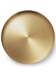 RATSAW 22cm Decorative Metal Gold Round Storage Organizer Tray for Jewelry Kitchen Tableware Toiletries  - Image 2