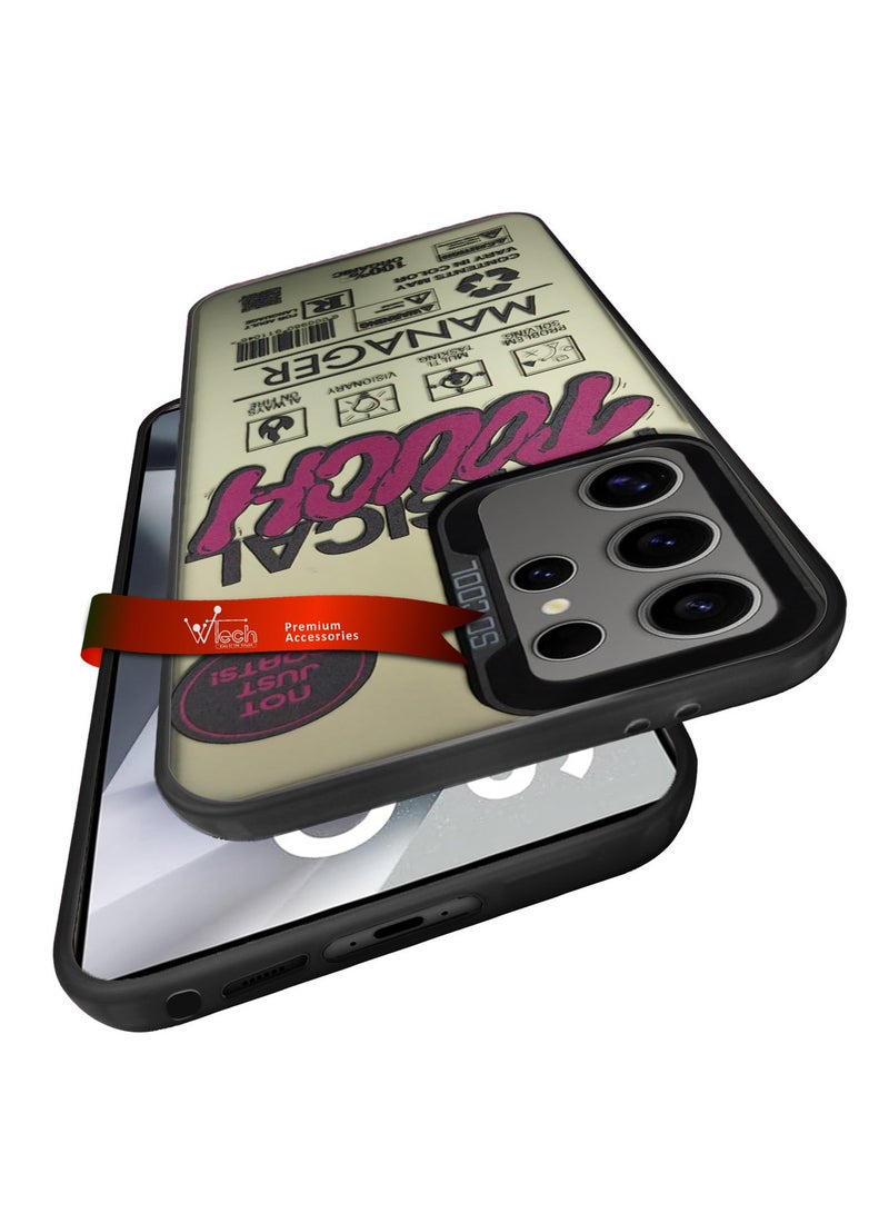 Wtech SO COOL Series Light Refrative Silicone Protective Raised Camera Lips Bazel Case Cover For Samsung Galaxy S24 Ultra 5G 2024 Gold/Red - Image 1