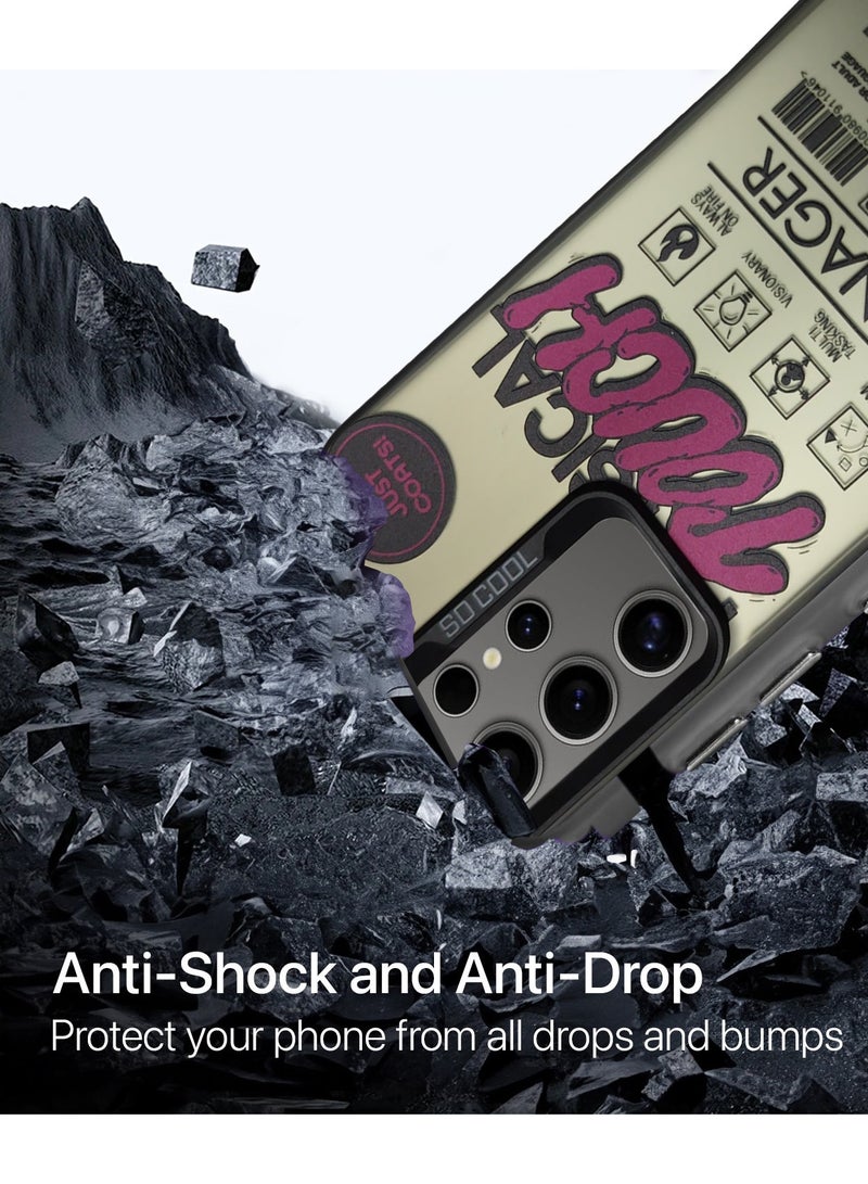 Wtech SO COOL Series Light Refrative Silicone Protective Raised Camera Lips Bazel Case Cover For Samsung Galaxy S24 Ultra 5G 2024 Gold/Red - Image 3