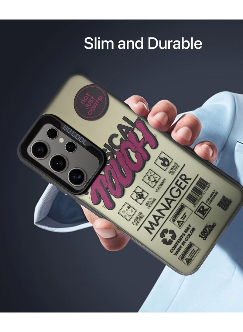 Wtech SO COOL Series Light Refrative Silicone Protective Raised Camera Lips Bazel Case Cover For Samsung Galaxy S24 Ultra 5G 2024 Gold/Red - Image 4