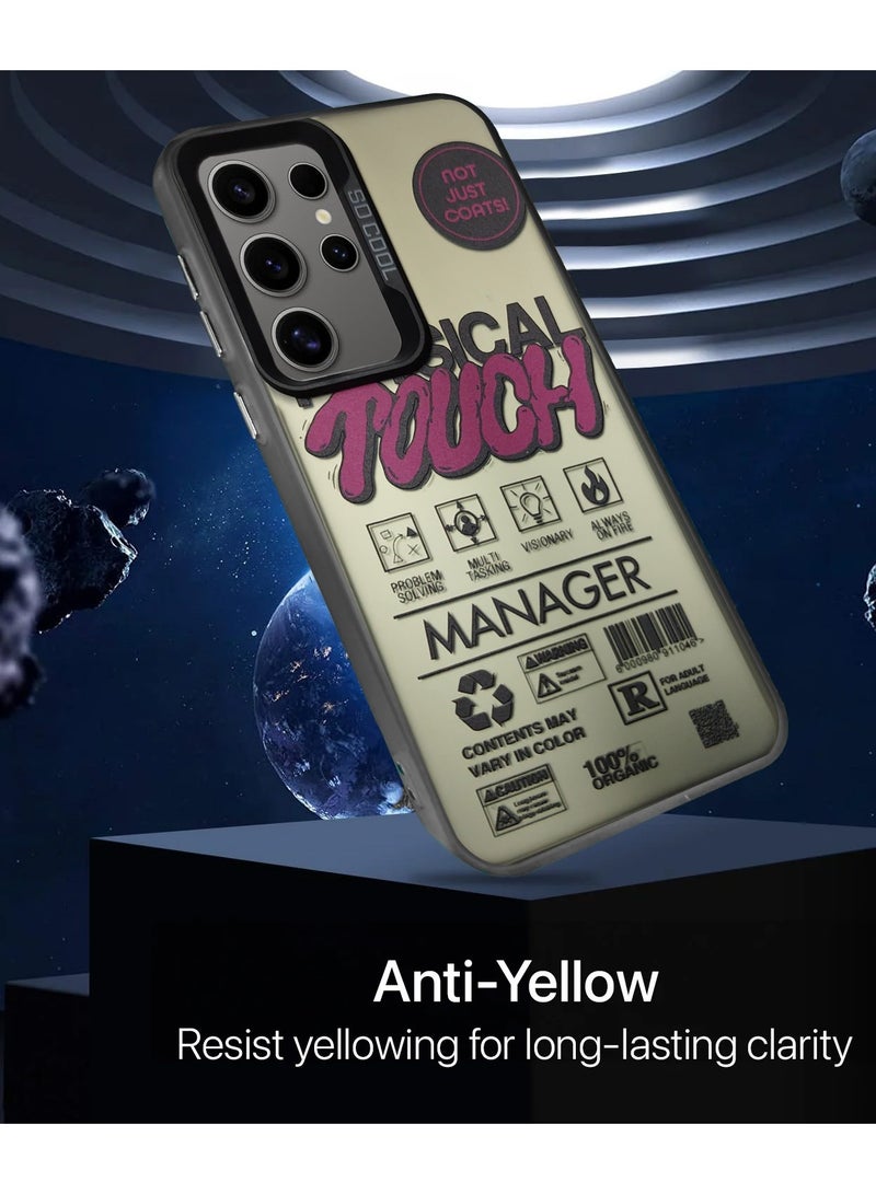 Wtech SO COOL Series Light Refrative Silicone Protective Raised Camera Lips Bazel Case Cover For Samsung Galaxy S24 Ultra 5G 2024 Gold/Red - Image 5