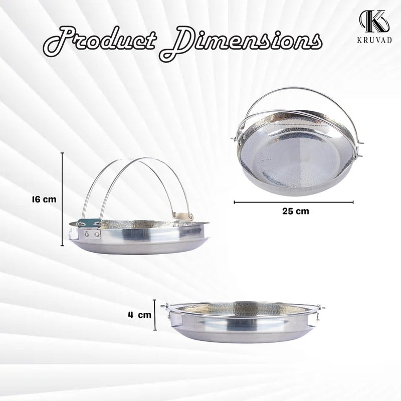 Kruvad Triply Stainless Steel 25 CM Deep Kadai 3 L Capacity Handle Stay Dishwasher CoolTouch Diecast Handle Friendly Induction Kitchen Top Stir Fry Pan Kadhai Non Toxic - Image 3