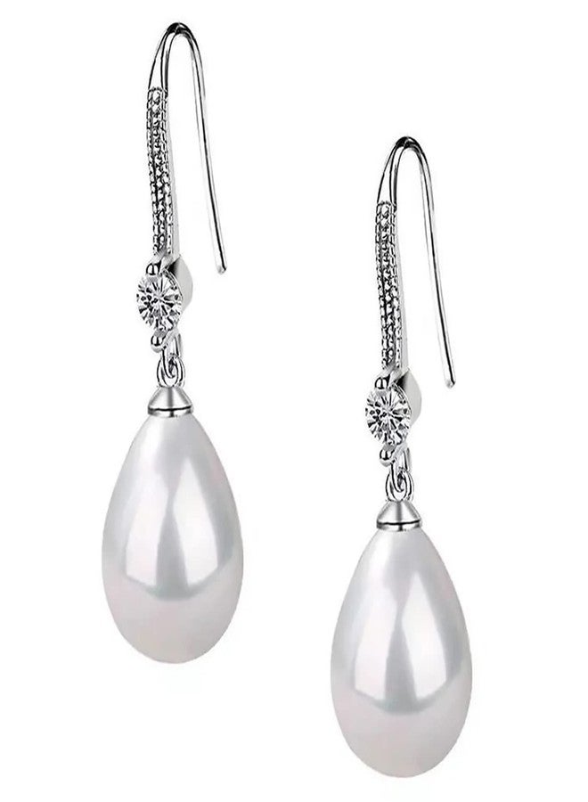 Peora Pearl Studded Silver Plated Drop Earrings Fashion Stylish Jewellry Gift For Girls & Women (PX8E82) - Image 1