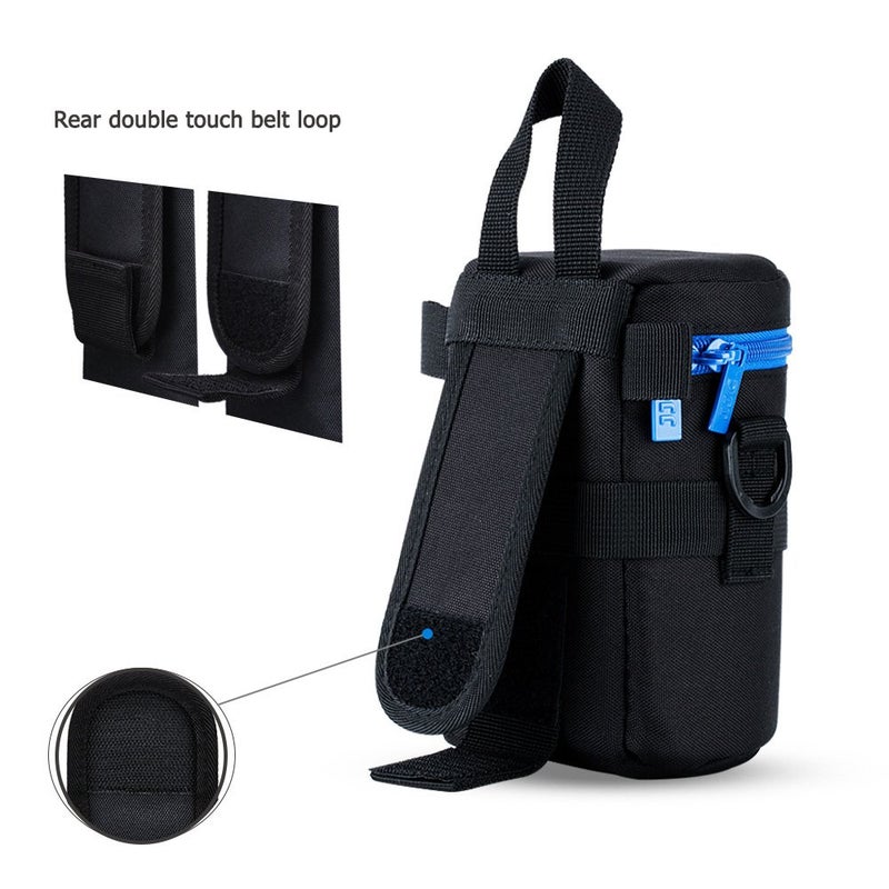 JJC Deluxe Lens Case Pouch Bag for Canon EF-S 17-55mm/17-85mm,EF 35mm f2, RF 85mm f2 Macro, Nikon AF-S 18-200mm/18-105mm/18-300mm/55-200mm, Fujifilm XF 56mm f1.2 R & More Lens Below 3.1" x 5.3"(D x L) - Image 5