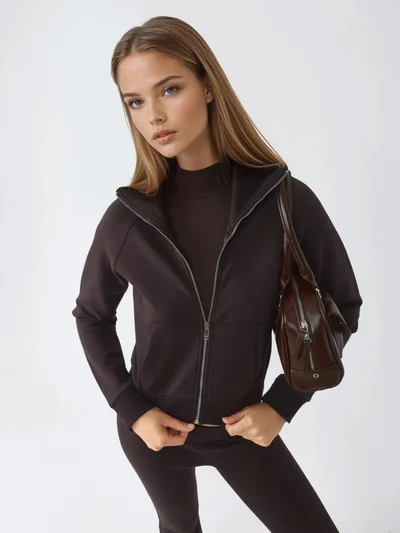 بوسيم جاكيت قطن بسحاب وجيوب من بوسيم