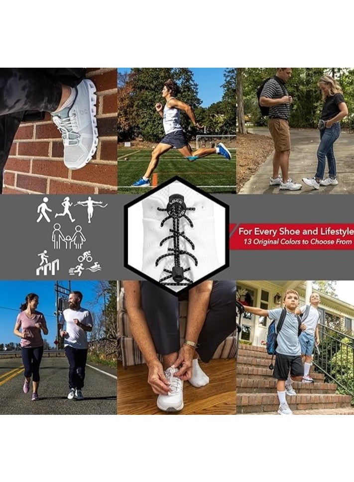 Lock Laces - Elastic No Tie Shoelaces, One Size Fits All, for Kids and Adults, Elastic No Tie Shoe Laces Color Cool Gray - Image 3