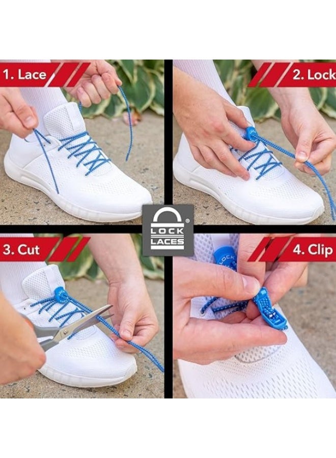 Lock Laces - Elastic No Tie Shoelaces, One Size Fits All, for Kids and Adults, Elastic No Tie Shoe Laces Color Cool Gray - Image 4