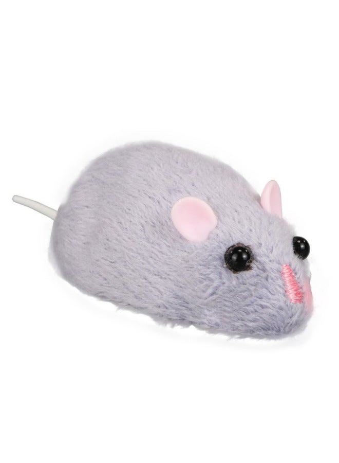 Remote Control Infrared Mouse Simulation Mini Cartoon Hamster Animal Cheese Cute Funny Cat Toy Pet Interactive Cross-border-Color:Large Flocking Mouse Black  - Image 5