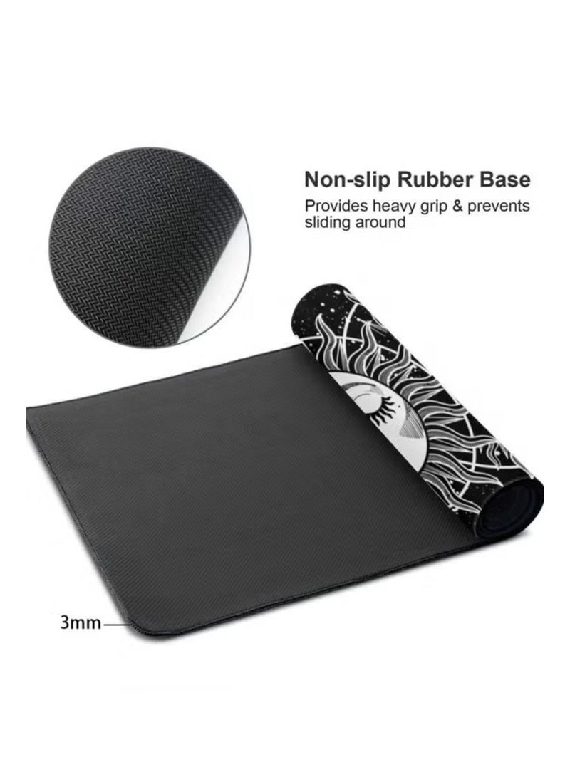 Beauenty Gaming Mouse Pad Extra Large Astrology Moon and Sun Extended Large Mouse Mat Long Desk Mat with Stitched Edges 80x30cm - Image 3