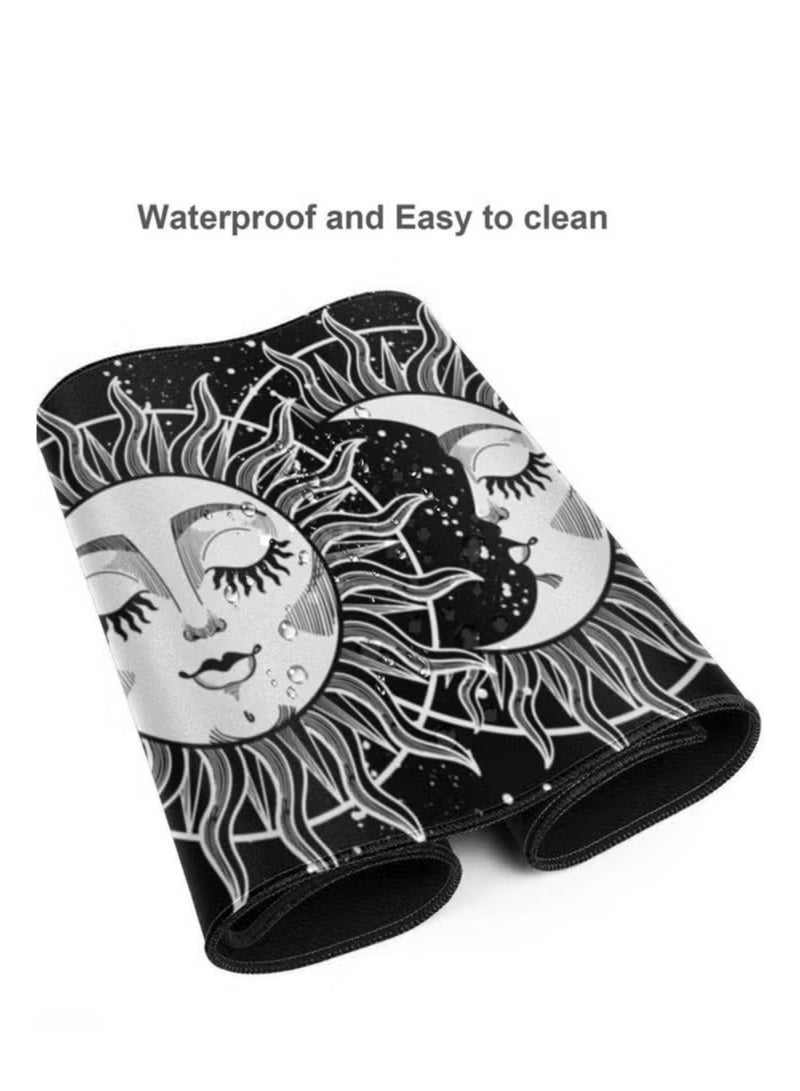 Beauenty Gaming Mouse Pad Extra Large Astrology Moon and Sun Extended Large Mouse Mat Long Desk Mat with Stitched Edges 80x30cm - Image 4