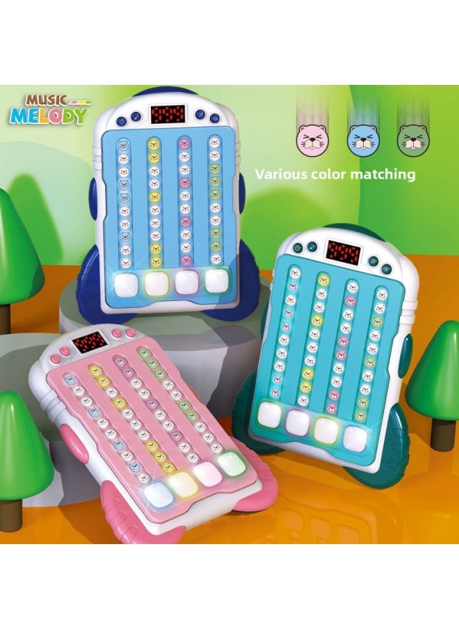 Rhythm Master Music Breaking Through The Pass Speed Push Light Game Early Education Puzzle Decompression Brain Thinking Training Toy-Color:Tempo Master Quick Push-gel Model [blue]