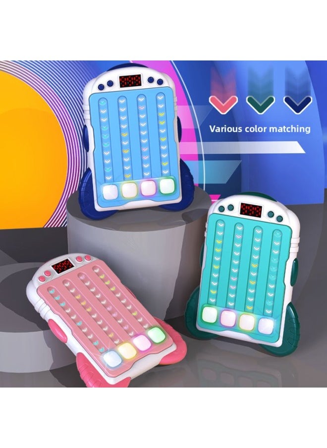 Rhythm Master Music Breaking Through The Pass Speed Push Light Game Early Education Puzzle Decompression Brain Thinking Training Toy-Color:Tempo Master Quick Push-gel Model [blue]