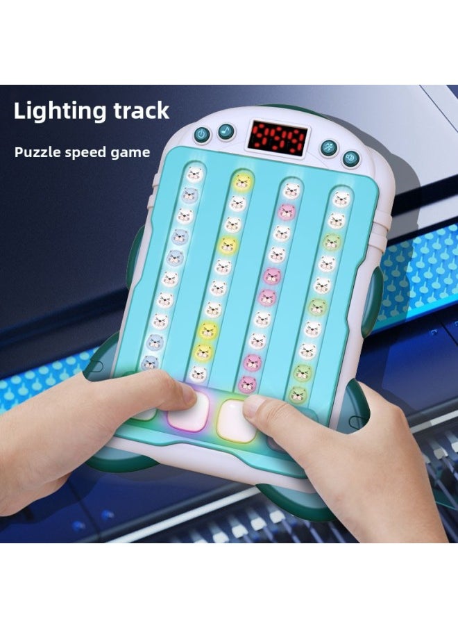 Rhythm Master Music Breaking Through The Pass Speed Push Light Game Early Education Puzzle Decompression Brain Thinking Training Toy-Color:Tempo Master Quick Push-gel Model [blue]