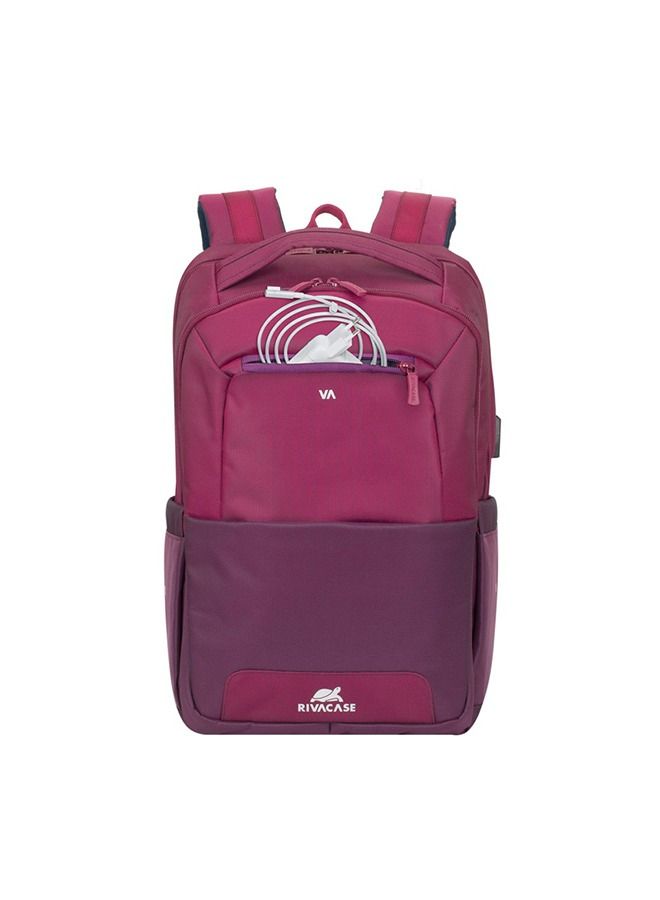 RivaCase 7767 Claret Violet/Purple Laptop Backpack 15.6" - Image 2
