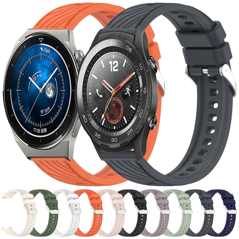إيروريكس لساعة هواوي واتش جي تي 2 42 مم، شريط من السيليكون بقياس 20 مم (برتقالي) - Image 3