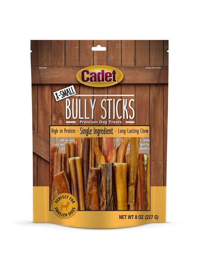 Cadet Bully Sticks For Small, Medium And Large Dogs  AllNatural Beef Pizzle, High Protein, Low Fat, LongLasting, Grain & RawhideFree Dog Chews For Aggressive Chewers, XSmall (8 Ounce)  - Image 1