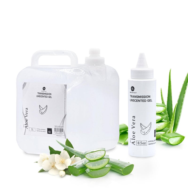 Medvat Conductive Transmission Gel with Aloe Vera Unscented NonIrritating Massage Muscle Stimulation Microcurrent 5 Liter with 85oz Refillable Bottle - Image 3