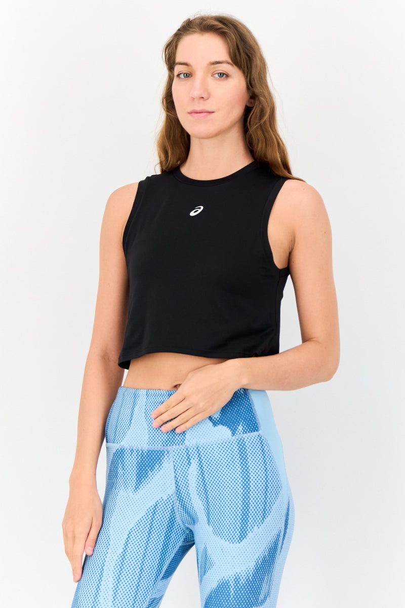 asics Women Slim Fit Sleeveless Training Top, Black  - Image 1