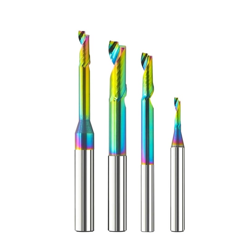 Long Neck 8 12mm Colorful Coating 1 Flute Aluminum Milling Cutter CNC Spiral End Mill S12x12x30 70 Cx120L - Image 4