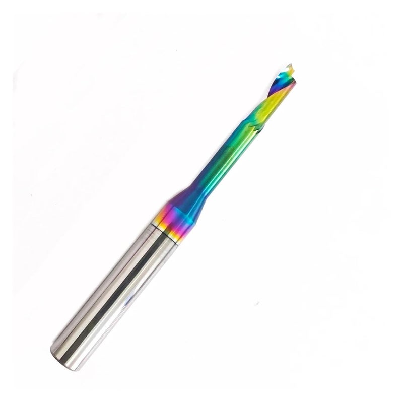 Long Neck 8 12mm Colorful Coating 1 Flute Aluminum Milling Cutter CNC Spiral End Mill S12x12x30 70 Cx120L - Image 1