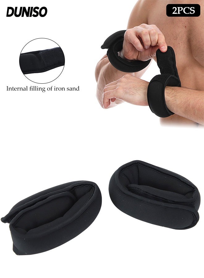 DUNISO 2Pcs Sand Weight Bag Strength Training Weight Set Aerobics Load-bearing Soft Weighted Wristband Sandbag Multi-functional Fitness Weight-bearing Sandbag Ankle Weight Wrist Straps for Gymnastics, Aerobics, Physical Therapy, Gym Exercise （1kg×2） - Image 1