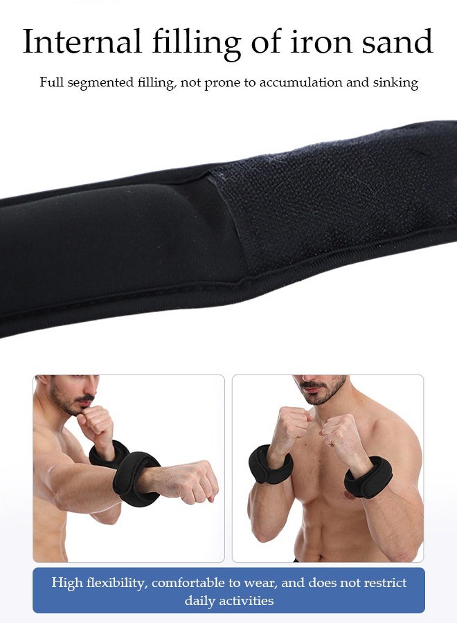 DUNISO 2Pcs Sand Weight Bag Strength Training Weight Set Aerobics Load-bearing Soft Weighted Wristband Sandbag Multi-functional Fitness Weight-bearing Sandbag Ankle Weight Wrist Straps for Gymnastics, Aerobics, Physical Therapy, Gym Exercise （1kg×2） - Image 2