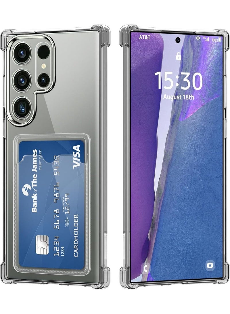 Clear Shockproof Wallet Case Compatible with Samsung Galaxy S25 Ultra - Image 1