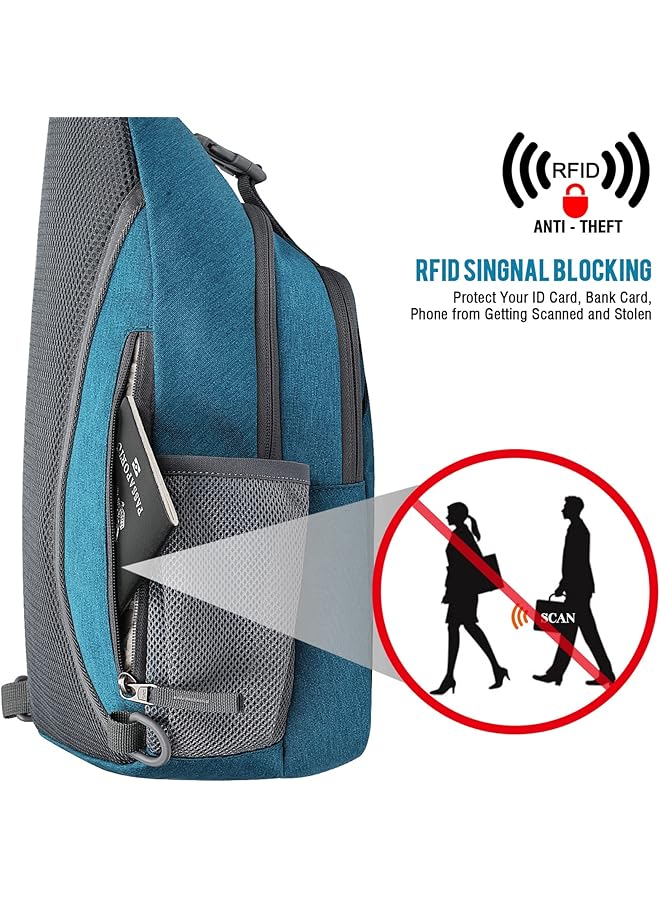 G4Free Sling Bag Backpack Anti Theft Chest Shoulder Bag Crossbody Gym Daypack with Earphone Hole for Outdoor Cycling Travel Hiking Men Women - Image 2