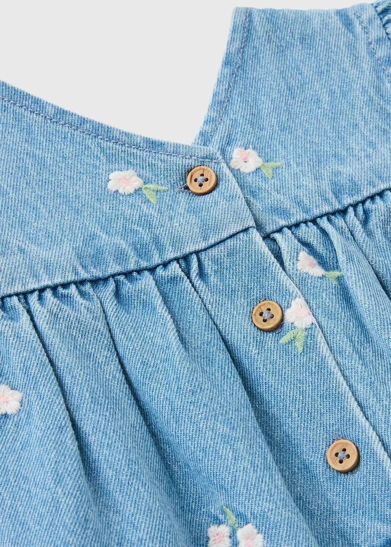 Matalan Baby Mid Wash Floral Romper