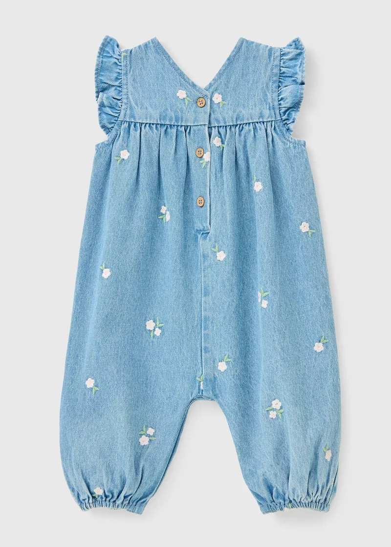 Matalan Baby Mid Wash Floral Romper