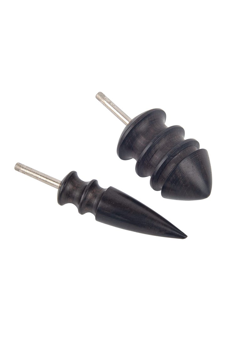Framendino Framendino Leather Burnished Bits for Rotary Tools Pointed Tip Multi Grooved Burnishing Tips Clean Edge Slicker Wood Head on Leathercraft Projects 2 Pack 
