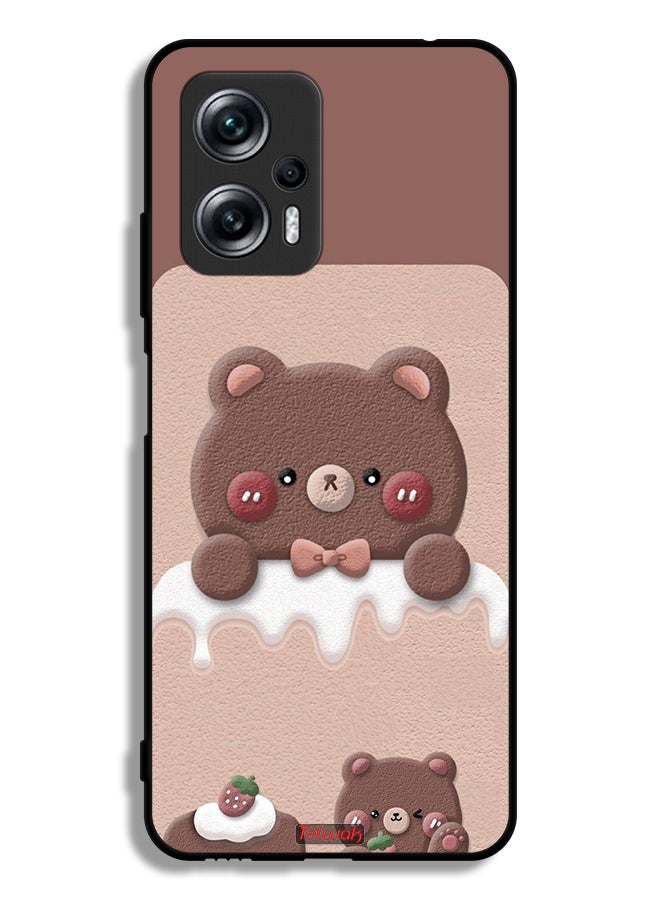 Tolwak Xiaomi Redmi Note 11T Pro 5G Protective Case Cover Bear Strawberry - Image 2