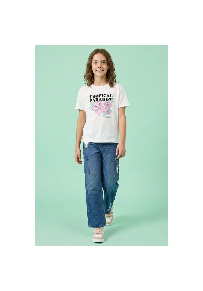 R&b Printed T-Shirt with Crew Neck and Short Sleeves