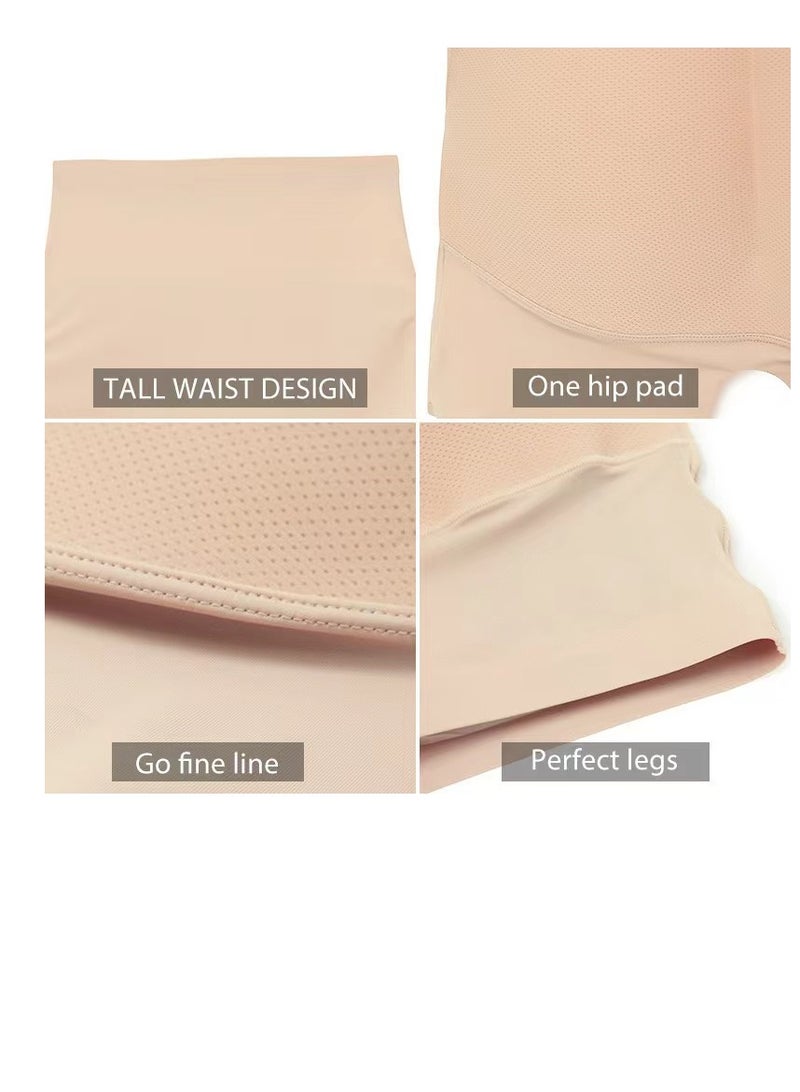 Women Body Shorts High Waist Body Shaper  Lifter Firm Control Shapewear Boyshorts cream-colored( XL Size Wear under 140 pounds)