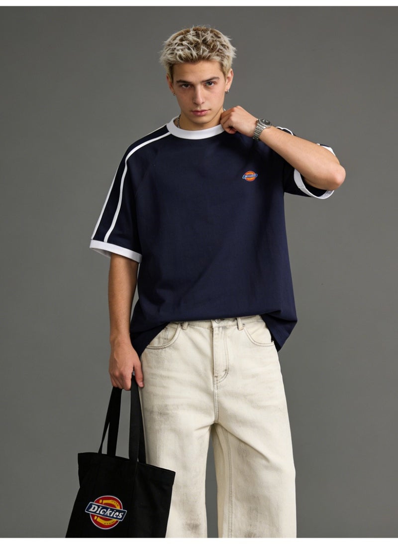 Dickies short sleeve tri-color logo graphic couple T-shirt top - Image 1