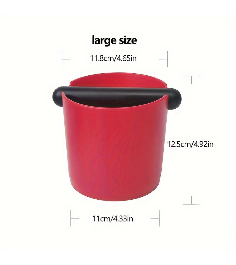 Coffee Grounds Bucket Large Red Plastic Coffee Machine Accessory Mini Tamping Container Anti Slip Shatterproof Dreg Trough - Image 3