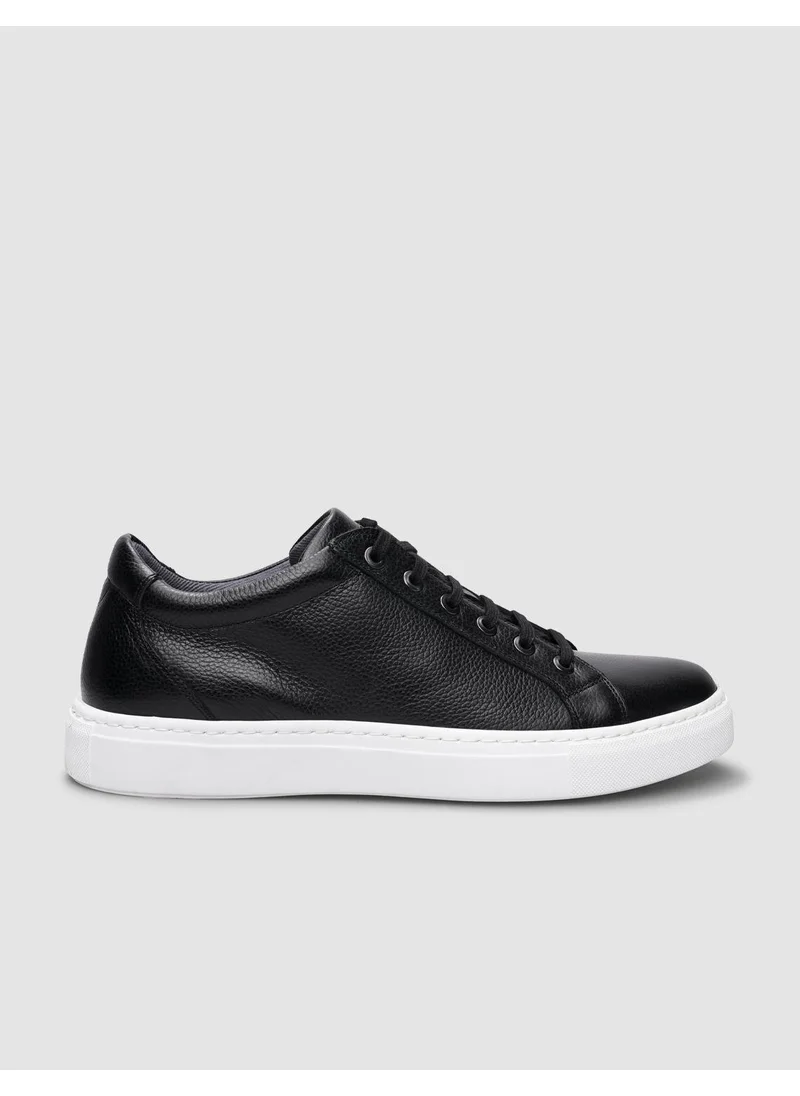 Cabani Leather Black Lace-Up Men's Sports Shoes