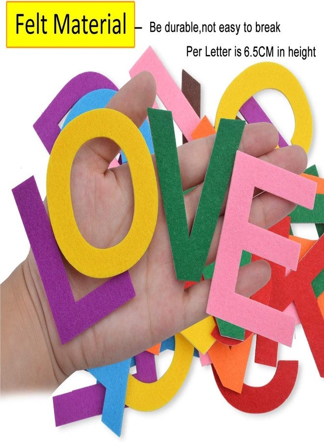 Incrizma Felt Letter Stickers 6.5cm Self-Adhesive Letters Felt Alphabet Stickers A-Z for Kids Decoration Arts and Crafts (A-Z Sticker) - Image 2
