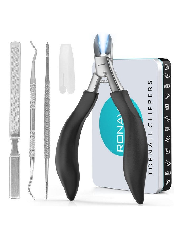 RONAVO Toe Nail Clipper Set - Ingrown Toenail Treatment & Toenail Clippers for Ingrown Nails - Heavy Duty Professional Toe Nail Clippers for Men & Women, Large Toenail Nipper - Image 1