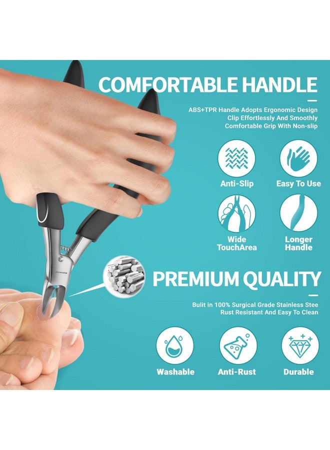 RONAVO Toe Nail Clipper Set - Ingrown Toenail Treatment & Toenail Clippers for Ingrown Nails - Heavy Duty Professional Toe Nail Clippers for Men & Women, Large Toenail Nipper - Image 5