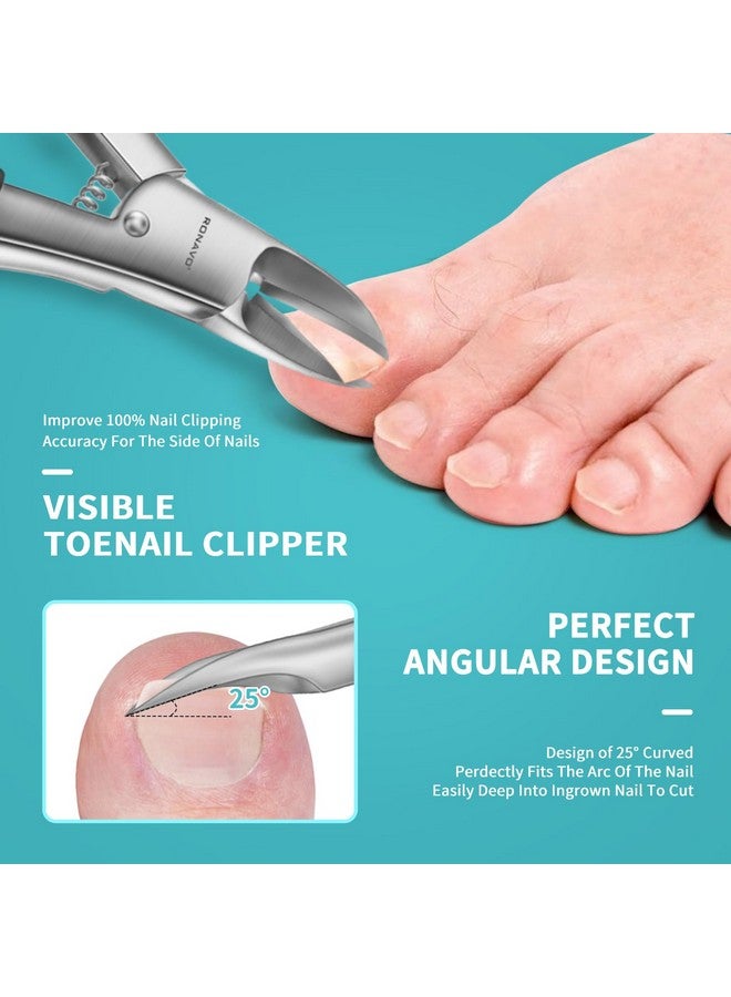 RONAVO Toe Nail Clipper Set - Ingrown Toenail Treatment & Toenail Clippers for Ingrown Nails - Heavy Duty Professional Toe Nail Clippers for Men & Women, Large Toenail Nipper - Image 4