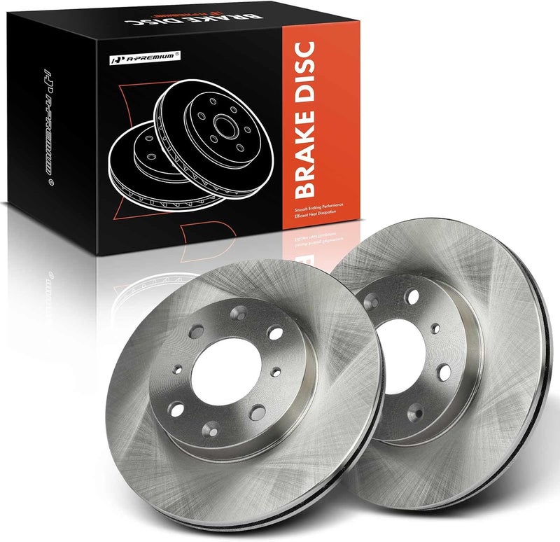 A-Premium Front Disc Brake Rotors Set for Honda Models - Image 1