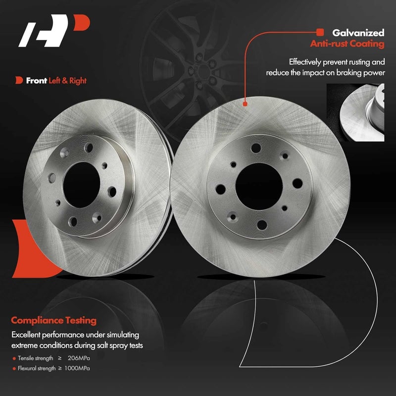 A-Premium Front Disc Brake Rotors Set for Honda Models - Image 2