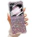 LCHULLE for Samsung Galaxy Z Flip 5 Case Bling Glitter for Girls Women Cute Shiny Sparkle Sequin Stars Soft Silicone FourCorner Shockproof Cover Protective Phone Case for Samsung Z Flip 5 5GPurple - Image 2