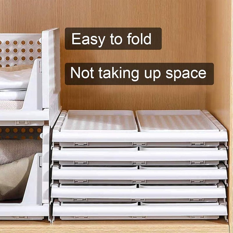 Primelife Primelife Plastic 4 Layer Foldable Sliding Drawer Organizer Wardrobe Cupboard Organizer for Clothes Foldable Closet Organizer Drawer Organizer for Clothes Almirah Space Organizer Sliding Drawer  - Image 5